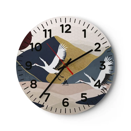Wall clock - Clock on glass - Another Day Has Flown By - 40x40 cm