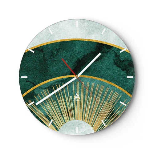 Wall clock - Clock on glass - Another Solar System - 30x30 cm
