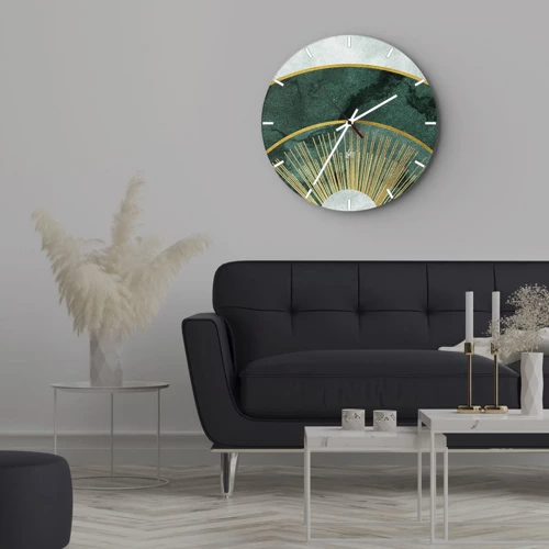 Wall clock - Clock on glass - Another Solar System - 30x30 cm