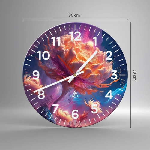 Wall clock - Clock on glass - Another World - 30x30 cm