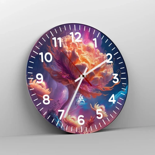 Wall clock - Clock on glass - Another World - 30x30 cm