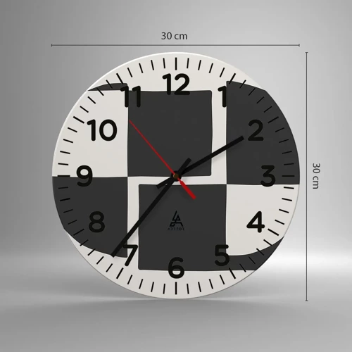 Wall clock - Clock on glass - Antithesis-Synthesis - 30x30 cm