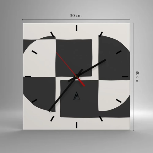 Wall clock - Clock on glass - Antithesis-Synthesis - 30x30 cm