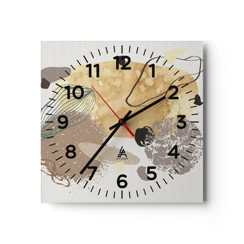Wall clock - Clock on glass - Applied Splashing - 30x30 cm