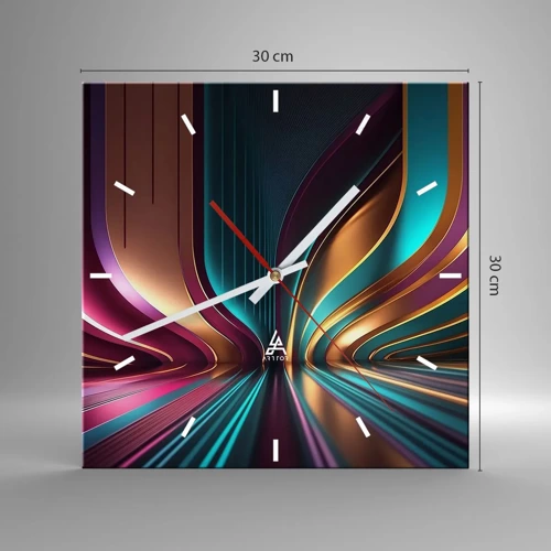 Wall clock - Clock on glass - Architecture of Light - 30x30 cm