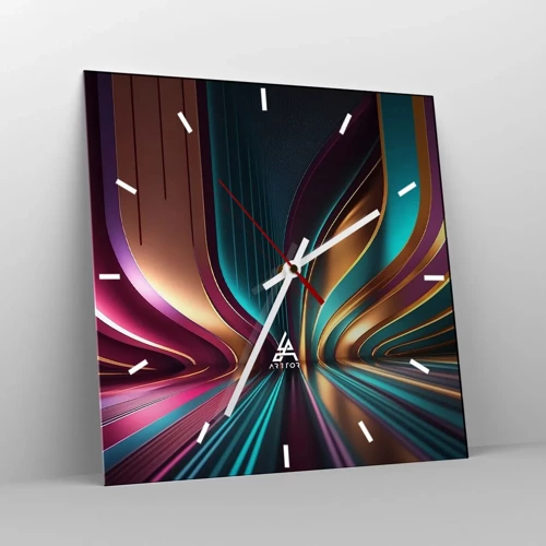 Wall clock - Clock on glass - Architecture of Light - 30x30 cm