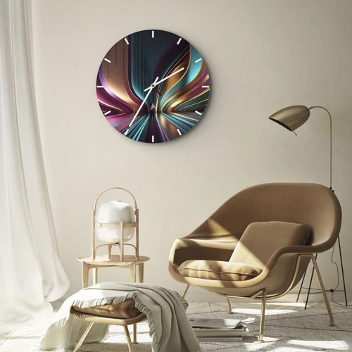 Wall clock - Clock on glass - Architecture of Light - 30x30 cm