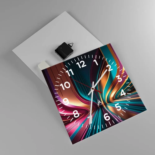 Wall clock - Clock on glass - Architecture of Light - 30x30 cm