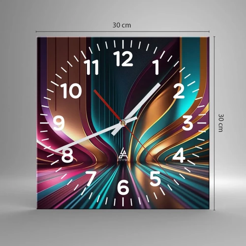 Wall clock - Clock on glass - Architecture of Light - 30x30 cm