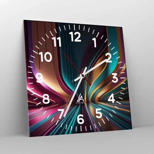 Wall clock - Clock on glass - Architecture of Light - 30x30 cm