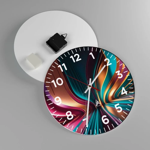 Wall clock - Clock on glass - Architecture of Light - 30x30 cm