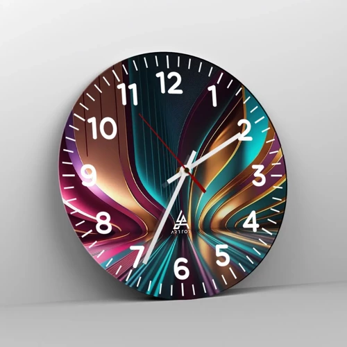 Wall clock - Clock on glass - Architecture of Light - 30x30 cm