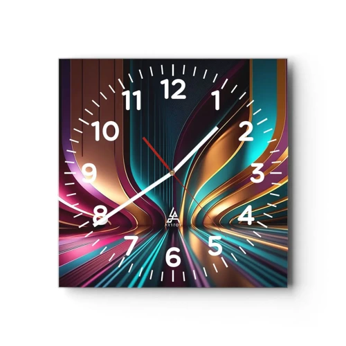 Wall clock - Clock on glass - Architecture of Light - 40x40 cm