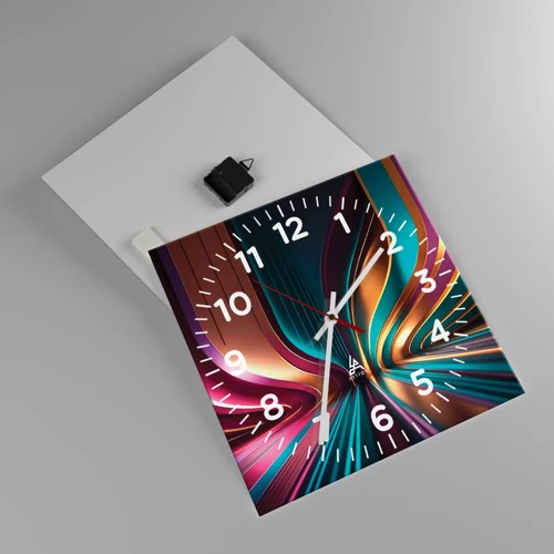 Wall clock - Clock on glass - Architecture of Light - 40x40 cm