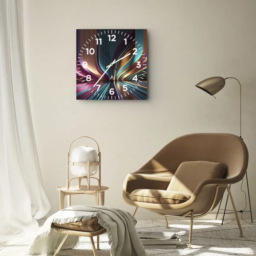 Wall clock - Clock on glass - Architecture of Light - 40x40 cm