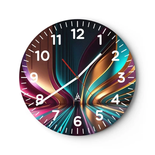 Wall clock - Clock on glass - Architecture of Light - 40x40 cm