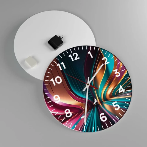 Wall clock - Clock on glass - Architecture of Light - 40x40 cm