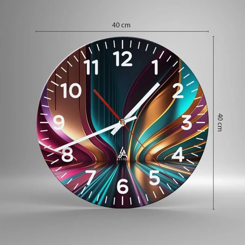 Wall clock - Clock on glass - Architecture of Light - 40x40 cm