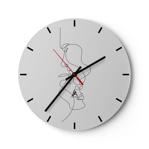 Wall clock - Clock on glass - Ardour of Desires - 30x30 cm