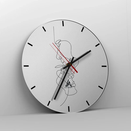 Wall clock - Clock on glass - Ardour of Desires - 30x30 cm