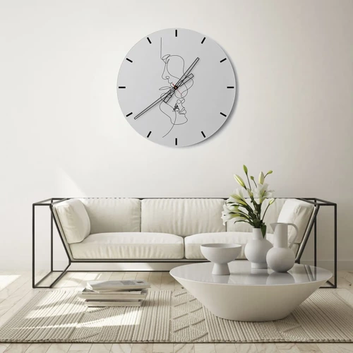 Wall clock - Clock on glass - Ardour of Desires - 30x30 cm