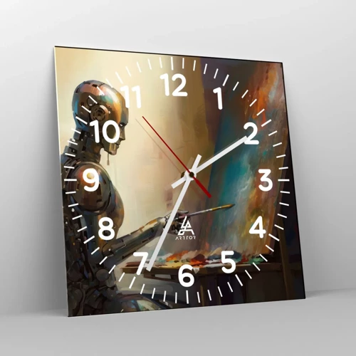 Wall clock - Clock on glass - Art of the Future - 30x30 cm