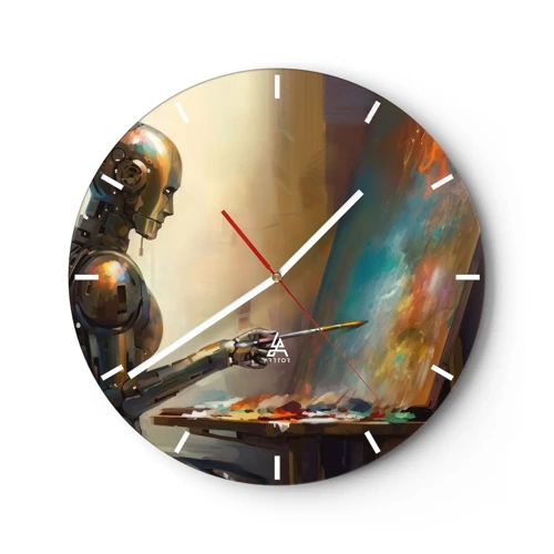 Wall clock - Clock on glass - Art of the Future - 40x40 cm