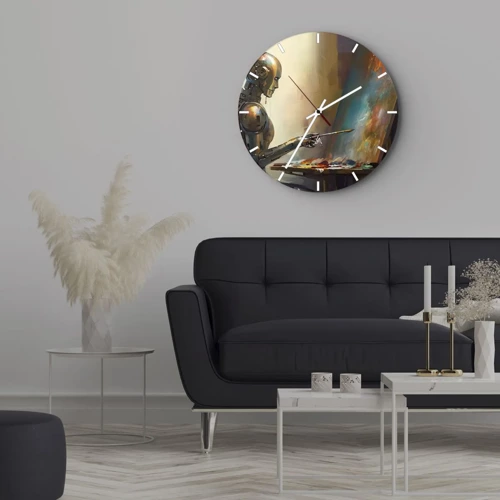 Wall clock - Clock on glass - Art of the Future - 40x40 cm