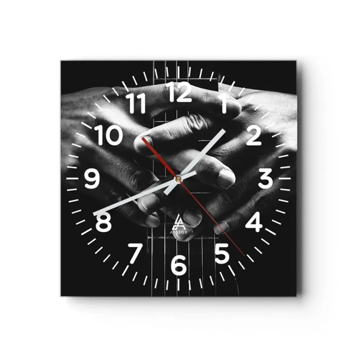 Wall clock - Clock on glass - Artist's Prayer - 30x30 cm