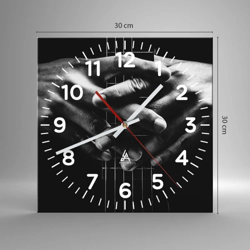 Wall clock - Clock on glass - Artist's Prayer - 30x30 cm