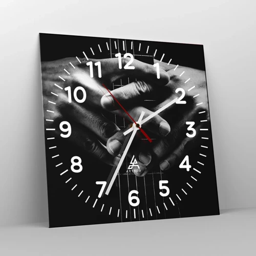 Wall clock - Clock on glass - Artist's Prayer - 30x30 cm