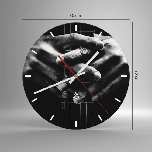 Wall clock - Clock on glass - Artist's Prayer - 30x30 cm