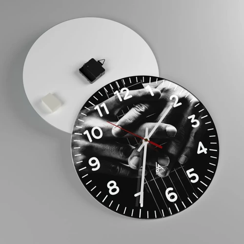 Wall clock - Clock on glass - Artist's Prayer - 40x40 cm