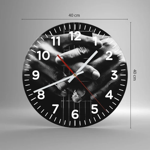 Wall clock - Clock on glass - Artist's Prayer - 40x40 cm