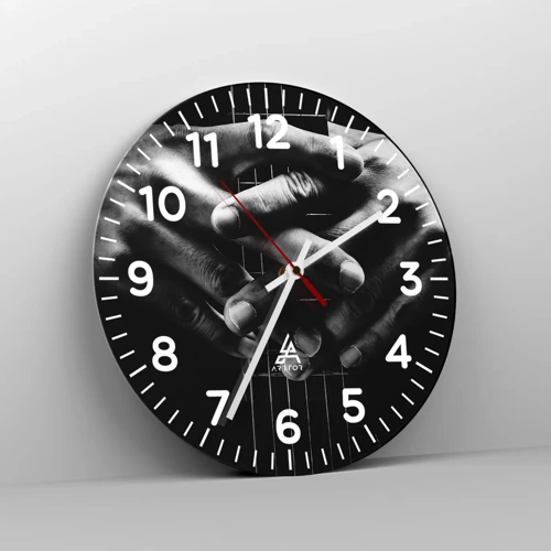 Wall clock - Clock on glass - Artist's Prayer - 40x40 cm