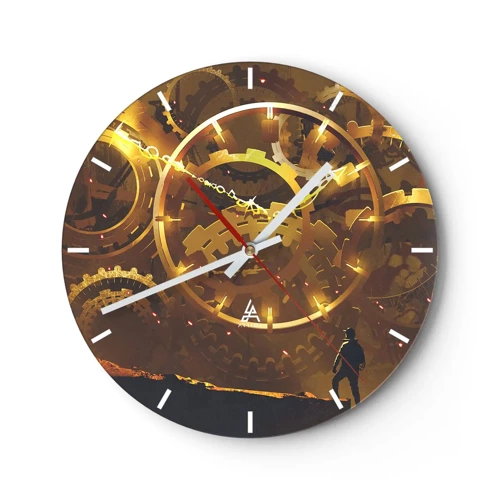 Wall clock - Clock on glass - At the Beginning of Time - 30x30 cm