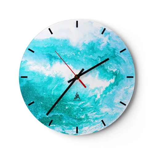 Wall clock - Clock on glass - At the Heart of Element - 30x30 cm