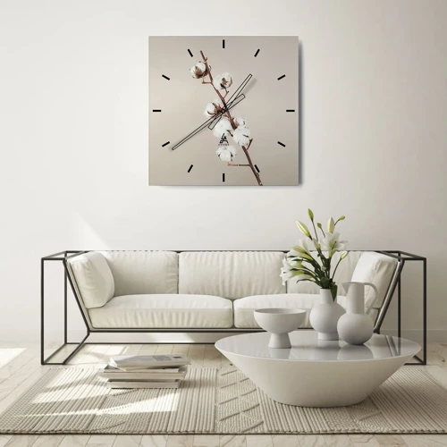 Wall clock - Clock on glass - At the Heart of Softness - 30x30 cm