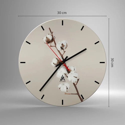 Wall clock - Clock on glass - At the Heart of Softness - 30x30 cm