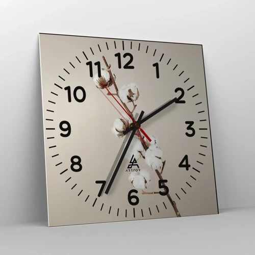 Wall clock - Clock on glass - At the Heart of Softness - 40x40 cm