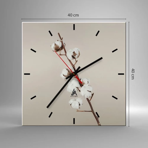 Wall clock - Clock on glass - At the Heart of Softness - 40x40 cm