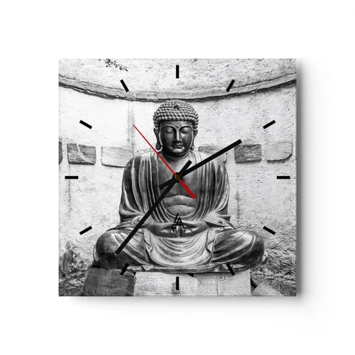 Wall clock - Clock on glass - At the Source of Peace - 40x40 cm