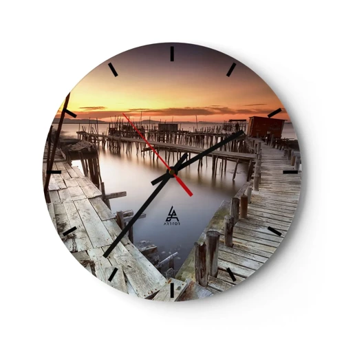 Wall clock - Clock on glass - Authentic, Not a Tourist Trap - 30x30 cm