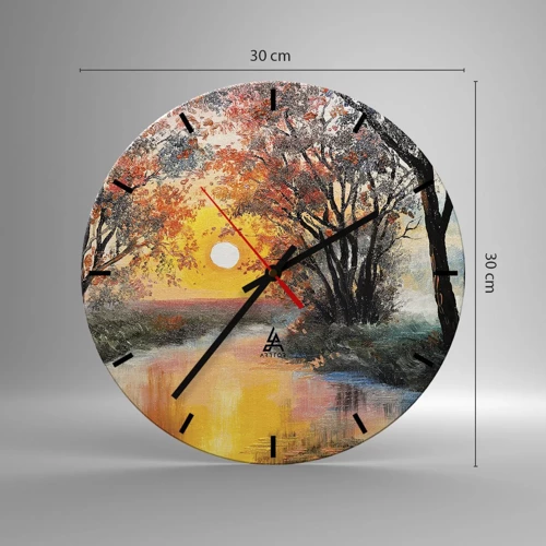 Wall clock - Clock on glass - Autumn Impressions - 30x30 cm