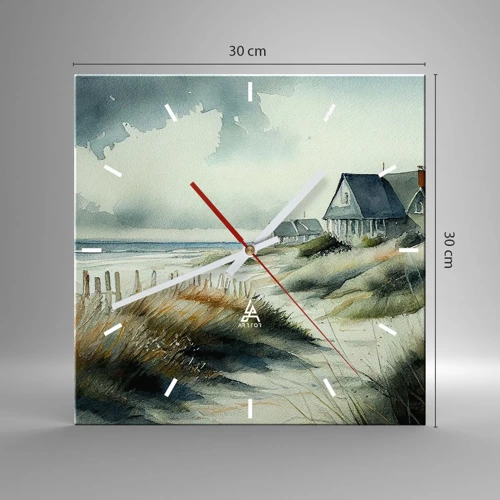 Wall clock - Clock on glass - Away from the Hustle and Bustle - 30x30 cm