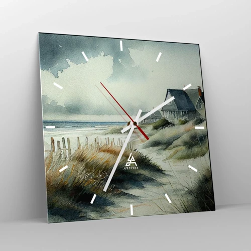 Wall clock - Clock on glass - Away from the Hustle and Bustle - 30x30 cm