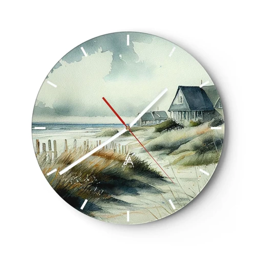 Wall clock - Clock on glass - Away from the Hustle and Bustle - 30x30 cm