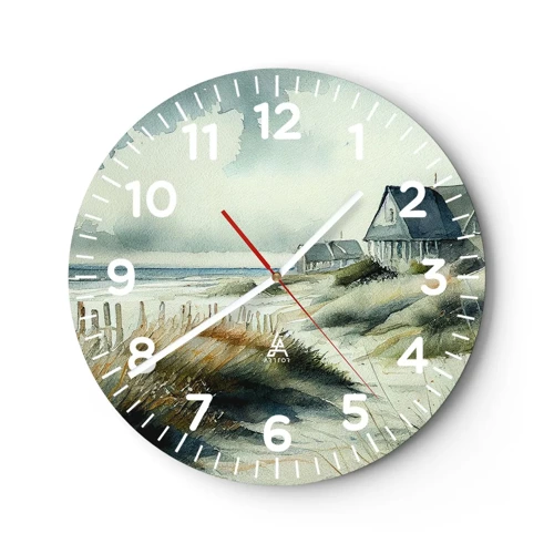 Wall clock - Clock on glass - Away from the Hustle and Bustle - 30x30 cm