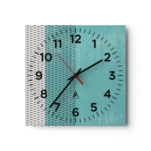 Wall clock - Clock on glass - Balanced Composition - 30x30 cm