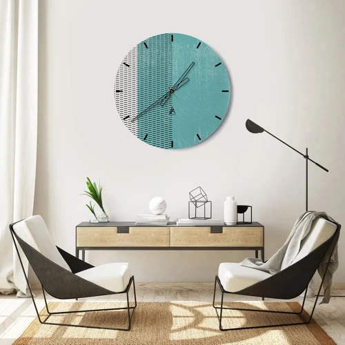 Wall clock - Clock on glass - Balanced Composition - 30x30 cm